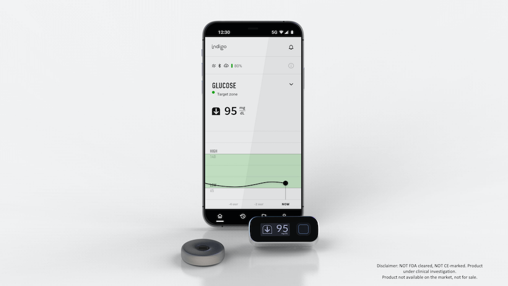 Indigo Diabetes Mock Up Sensor and app